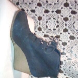 Nautica Black Wedge Ankle Boots